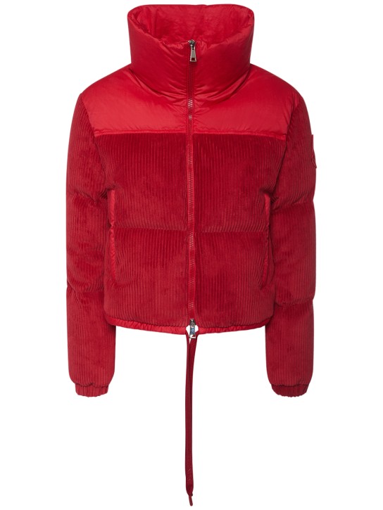 Moncler: Waitaki nylon blend down jacket - Red - women_0 | Luisa Via Roma