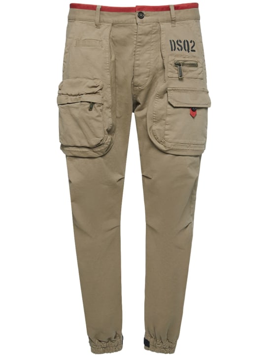 Stretch cotton drill cargo pants - Dsquared2 - Men | Luisaviaroma