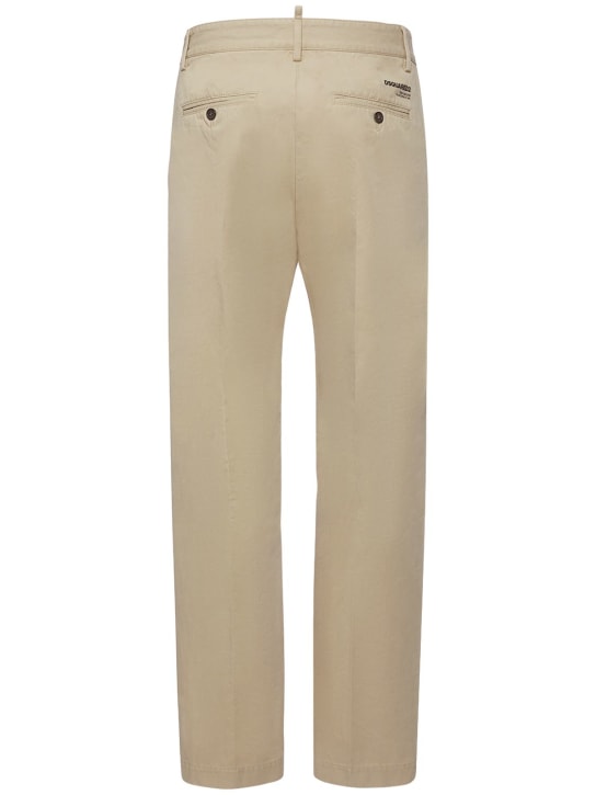 Dsquared2: Cotton twill logo pants - Desert Tan - men_0 | Luisa Via Roma