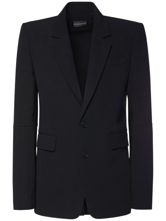 Ann Demeulemeester: Nathan tailored wool & viscose jacket - Siyah - men_0 | Luisa Via Roma