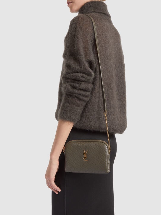 Saint Laurent: Mini Gaby quilted leather shoulder bag - Light Musk - women_1 | Luisa Via Roma