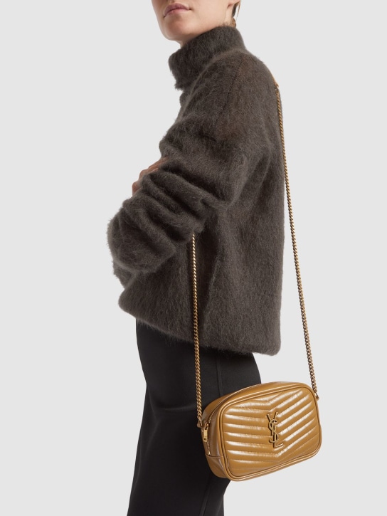 Saint Laurent: Mini Lou quilted leather shoulder bag - Praline - women_1 | Luisa Via Roma