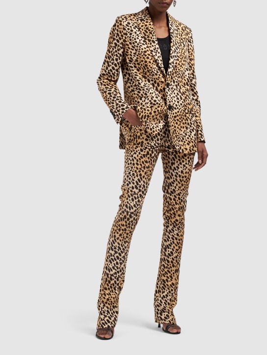 Dsquared2: Leopard print viscose twill jacket - Renkli - women_1 | Luisa Via Roma