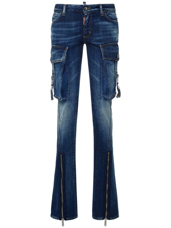 Dsquared2: Jeans cargo de denim - Azul - women_0 | Luisa Via Roma