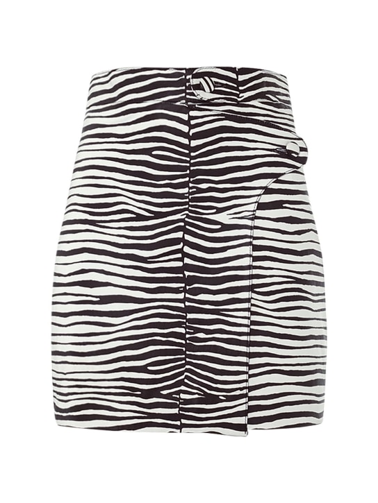 Dsquared2: Zebra print faux leather mini skirt - Multicolor - women_0 | Luisa Via Roma