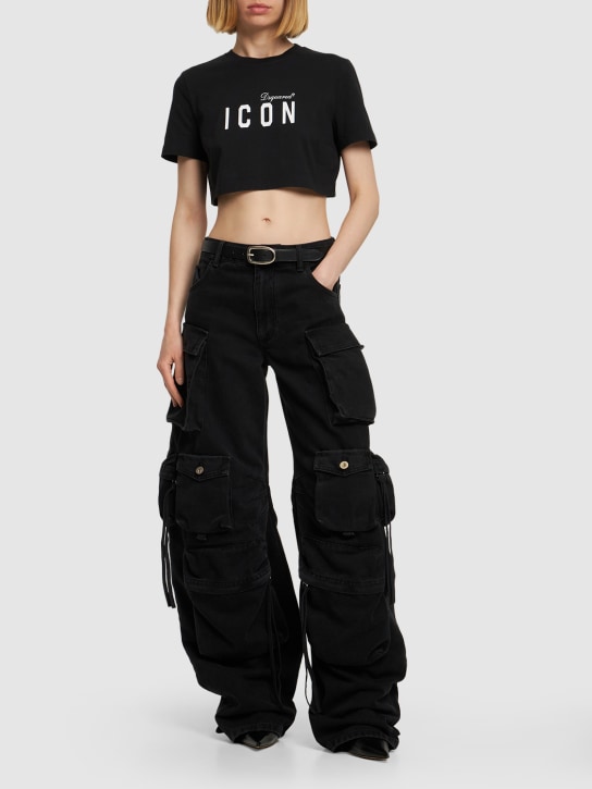 Dsquared2: Icon クロップドTシャツ - women_1 | Luisa Via Roma