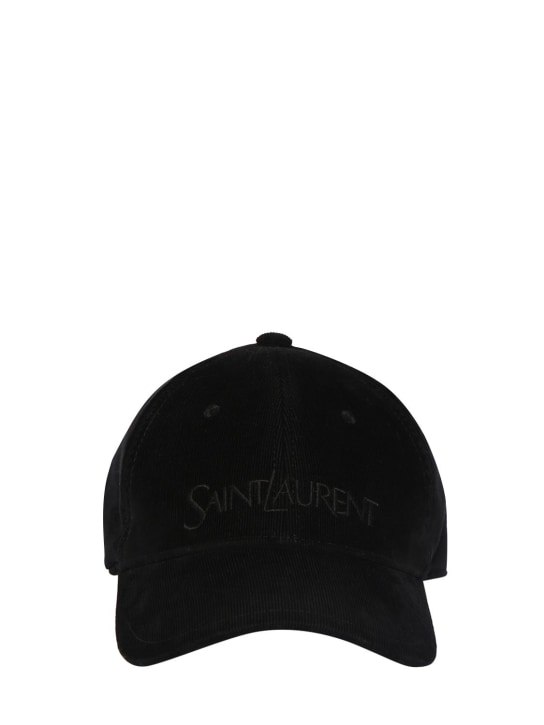 Saint Laurent: Saint Laurent vintage cotton cap - Black - men_0 | Luisa Via Roma