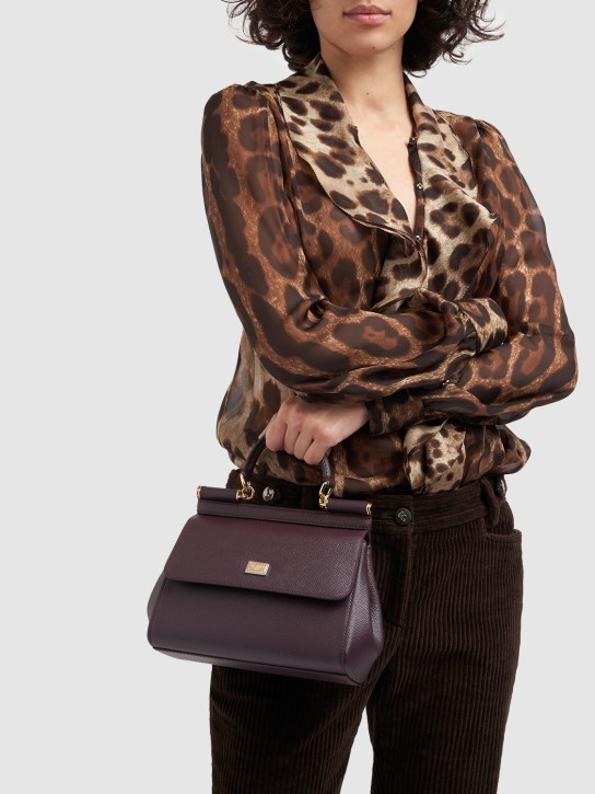 Dolce&Gabbana: Medium Sicily Dauphine leather bag - women_1 | Luisa Via Roma