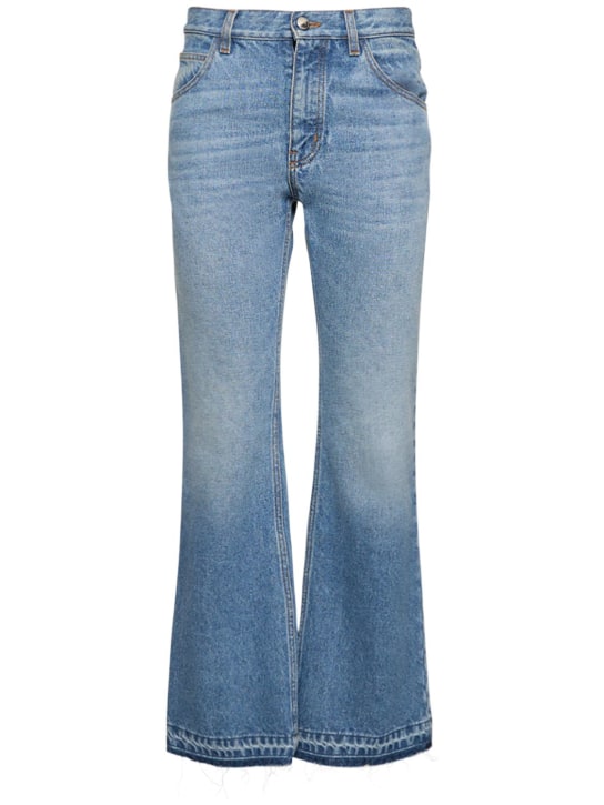 Chloé: Jeans rectos de denim - Azul - women_0 | Luisa Via Roma