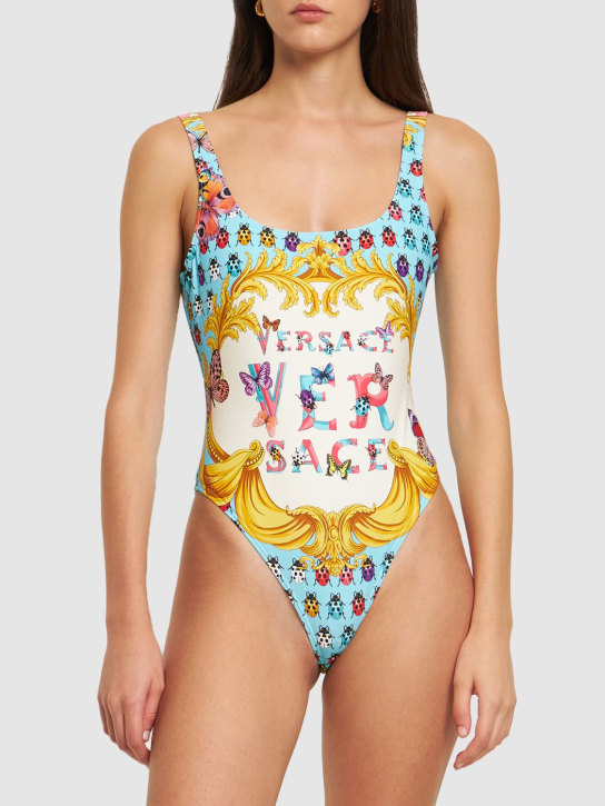 Versace: La Vacanza print one piece swimsuit - women_1 | Luisa Via Roma