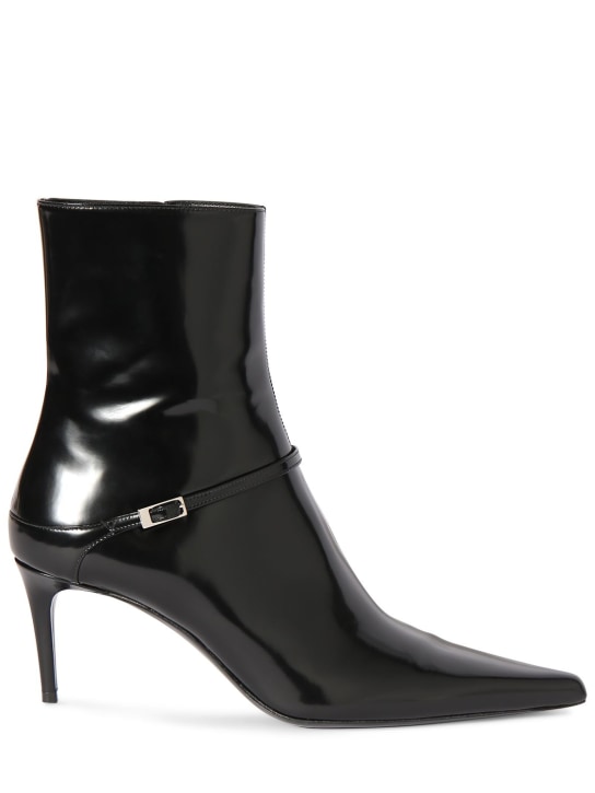 Saint Laurent: 70mm Vendome leather ankle boots - Siyah - women_0 | Luisa Via Roma
