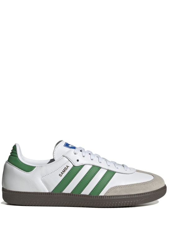 adidas Originals: Samba OG sneakers - White/Green - men_0 | Luisa Via Roma