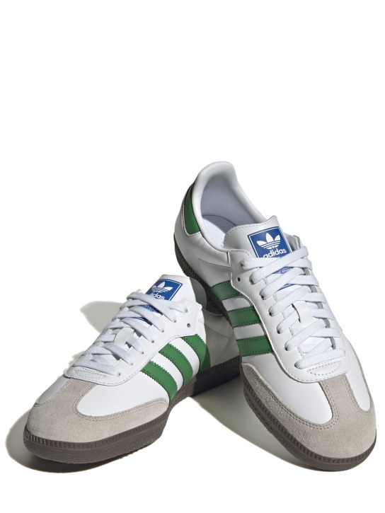 adidas Originals: Samba OG运动鞋 - 白色/绿色 - men_1 | Luisa Via Roma