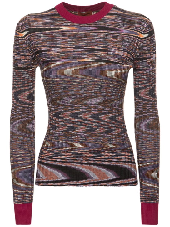 Missoni: Suéter de punto de seda y cashmere - Multicolor - women_0 | Luisa Via Roma