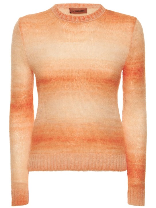 Missoni: Alpaca blend crewneck sweater - Orange - women_0 | Luisa Via Roma