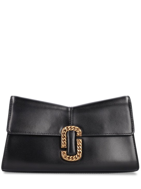 Marc Jacobs: The Clutch leather clutch - Siyah - women_0 | Luisa Via Roma