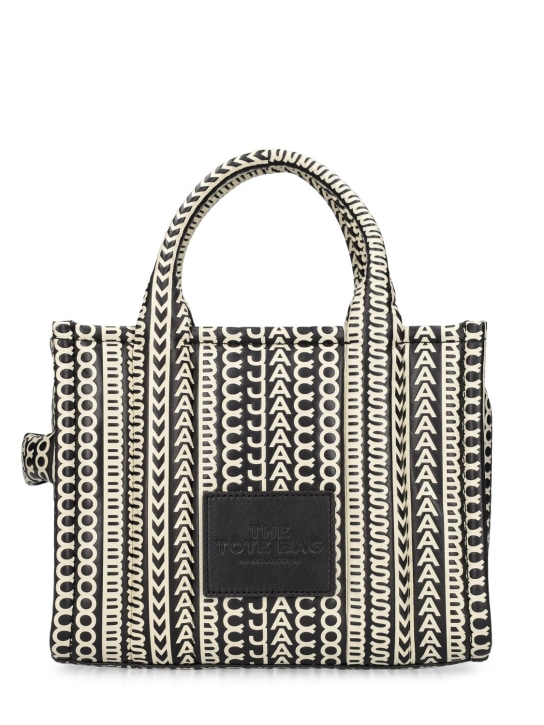 Marc Jacobs: The Small Tote leather bag - Siyah/Beyaz - women_0 | Luisa Via Roma