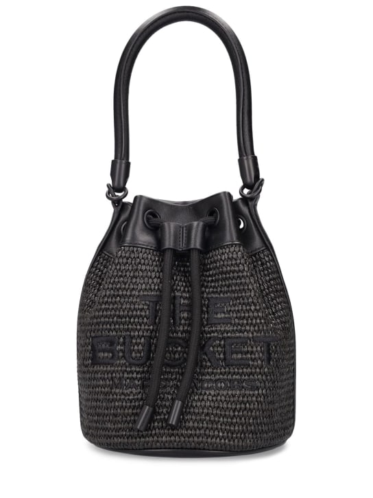 Marc Jacobs: The Bucket raffia effect bag - Black - women_0 | Luisa Via Roma