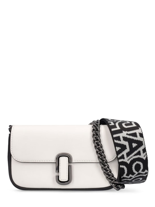 Marc Jacobs: The Mini J Marc leather shoulder bag - Black/White - women_0 | Luisa Via Roma