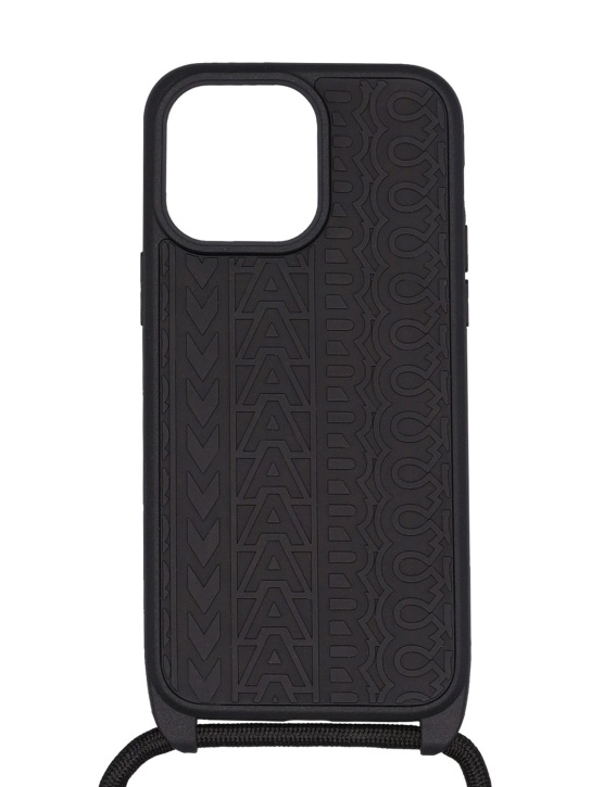 Marc Jacobs: iPhone 14 Pro Max 3D case w/ strap - Black - women_1 | Luisa Via Roma