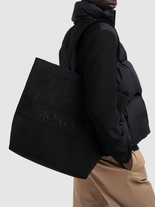 Moncler: Tech knit tote bag - Black - men_1 | Luisa Via Roma