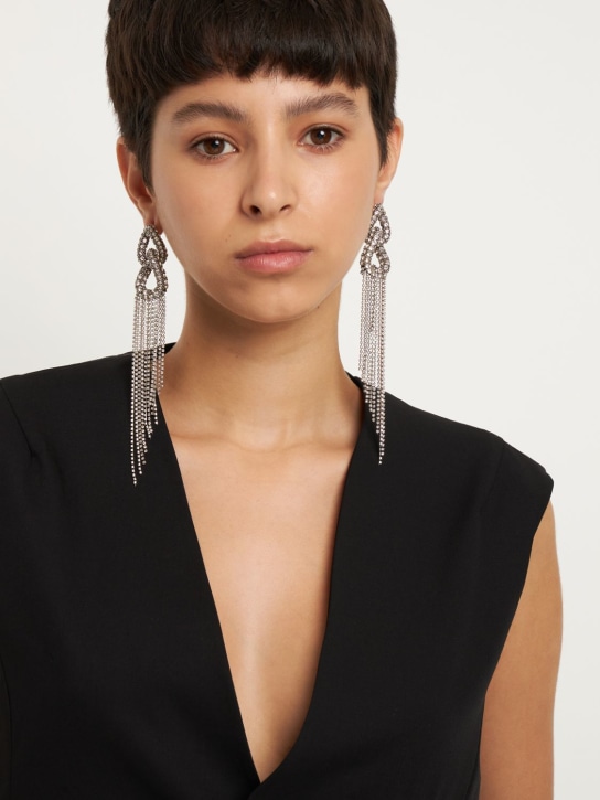 Isabel Marant: Starlight ring pendant earrings - Silver/Crystal - women_1 | Luisa Via Roma