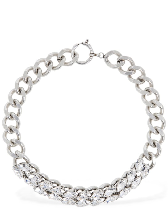 Isabel Marant: The Embrace crystal collar necklace - Gümüş - women_0 | Luisa Via Roma