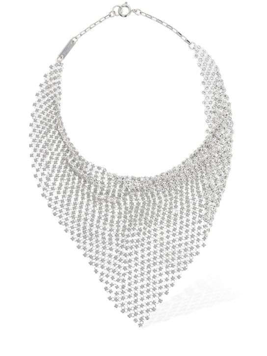Isabel Marant: Dazzling crystal scarf necklace - Silver - women_0 | Luisa Via Roma