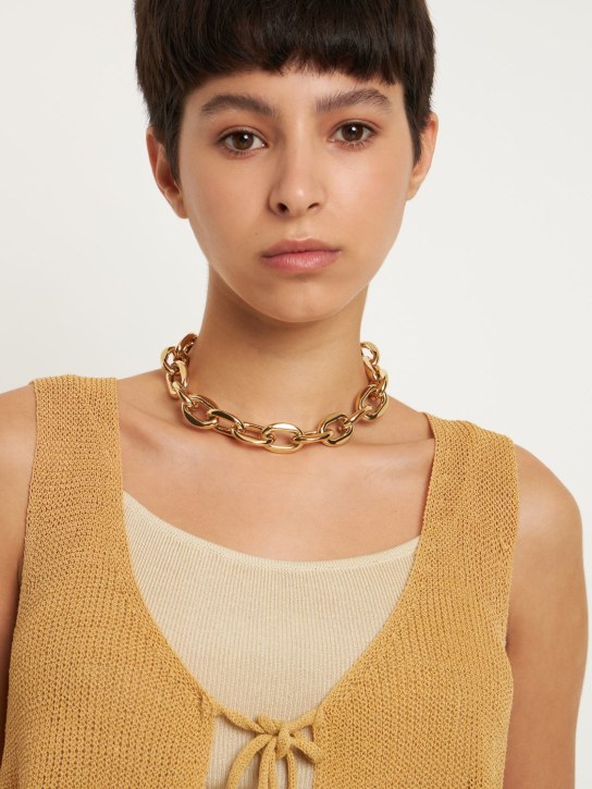 Isabel Marant: Collar grueso de cadena - Oro - women_1 | Luisa Via Roma