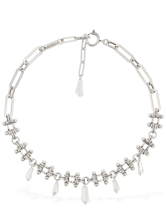 Isabel Marant: Halskette „Charming“ - Silber/Weiß - women_0 | Luisa Via Roma