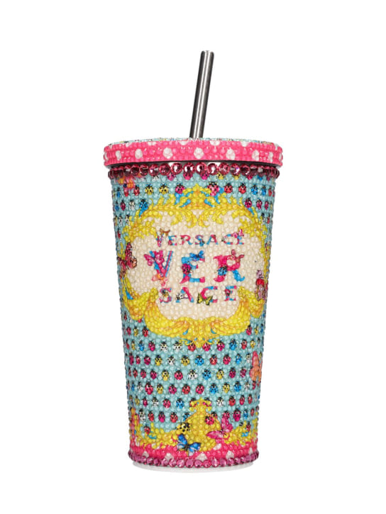 Versace: Polka dot travel cup - Flamingo/Multi - ecraft_0 | Luisa Via Roma