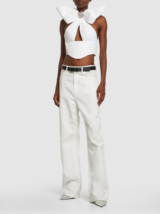 Area: Top halter de algodón con lazo - Blanco - women_1 | Luisa Via Roma