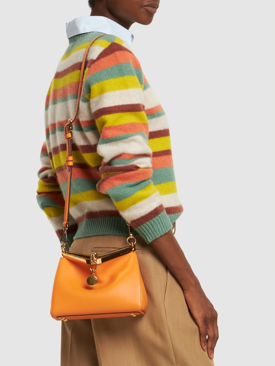 Etro: Petit sac porté épaule en cuir Vela - Orange - women_1 | Luisa Via Roma