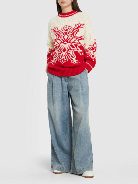 Bogner: Janita wool sweater - White/Red - women_1 | Luisa Via Roma