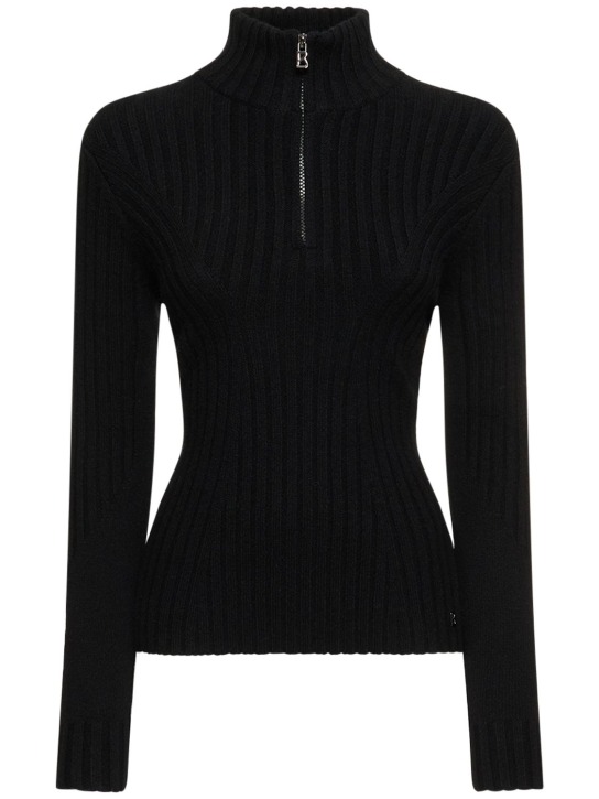 Bogner: Xavina half zip pullover - Siyah - women_0 | Luisa Via Roma