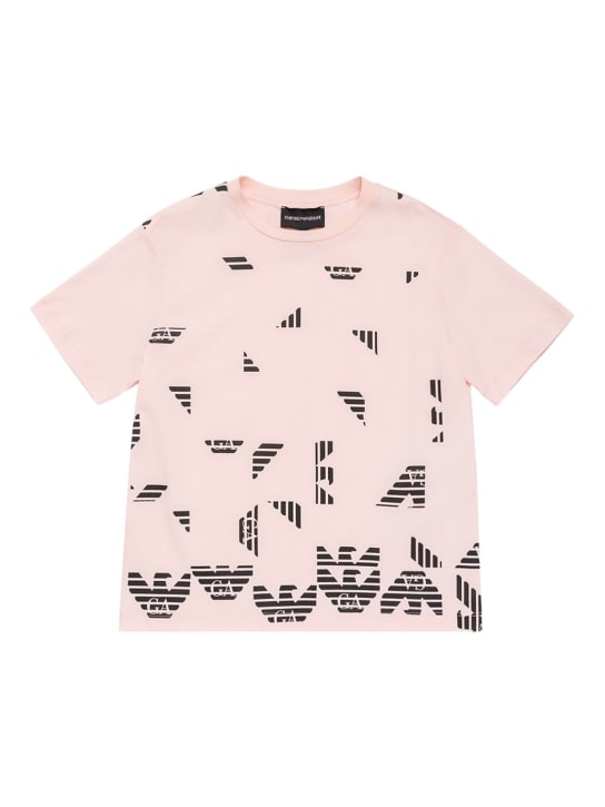 All over print cotton jersey t shirt Emporio Armani Girls