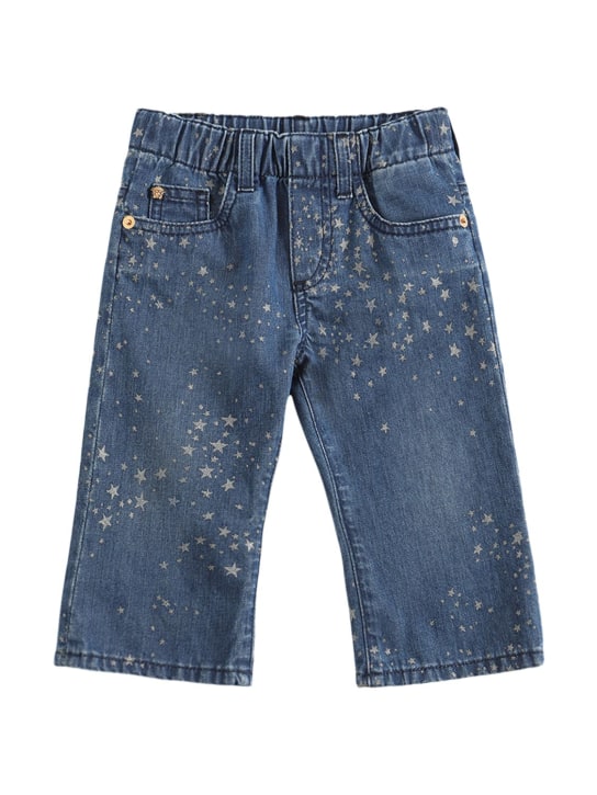 Versace: Jeans aus Baumwolldenim mit Glitzer - Denim - kids-girls_0 | Luisa Via Roma