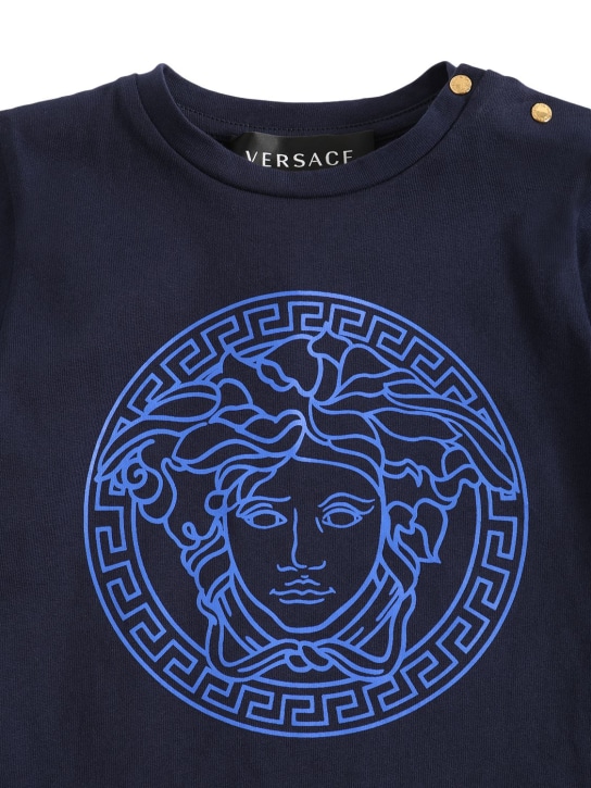 Versace: Camiseta de jersey de algodón estampado - kids-boys_1 | Luisa Via Roma