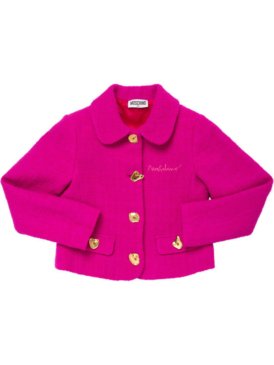 Moschino: Bouclé jacket - Fuchsia - kids-girls_0 | Luisa Via Roma