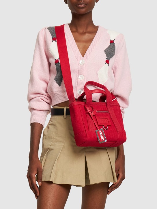 Kenzo Paris: Mini cotton tote bag - Kırmızı - women_1 | Luisa Via Roma