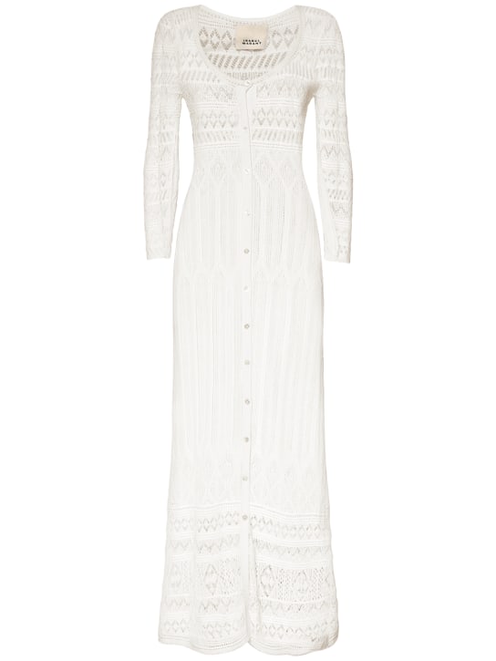 Isabel Marant: Atedy cotton crochet long dress - White - women_0 | Luisa Via Roma