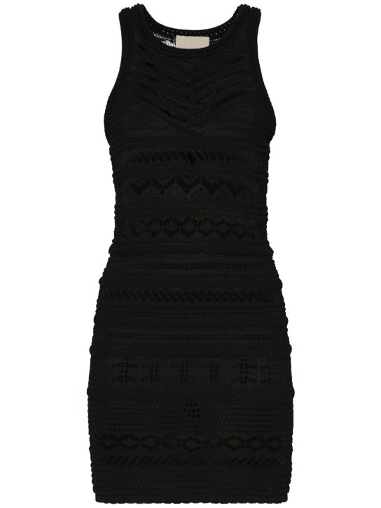 Isabel Marant: Ava cotton crochet midi dress - Siyah - women_0 | Luisa Via Roma