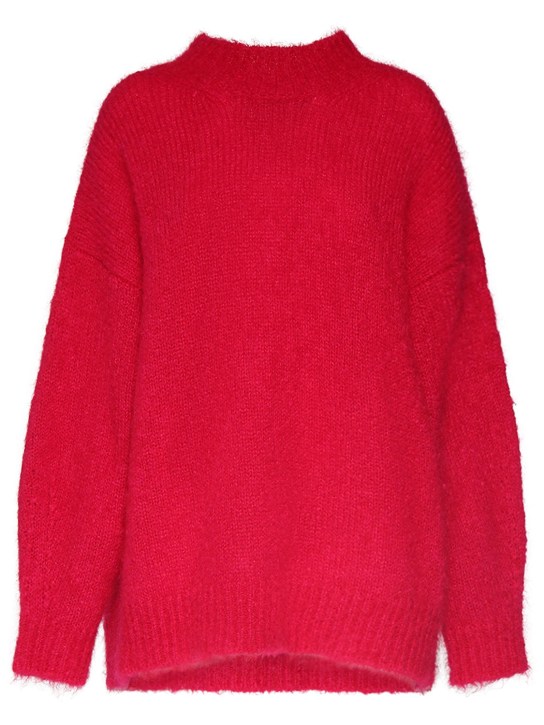Isabel Marant: Idol mohair blend knit sweater - Fuşya - women_0 | Luisa Via Roma
