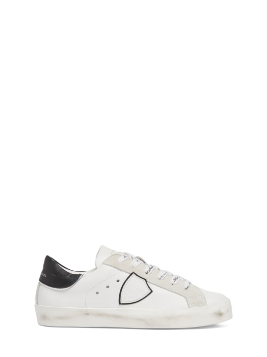 PHILIPPE MODEL: Paris leather lace-up sneakers - kids-girls_0 | Luisa Via Roma