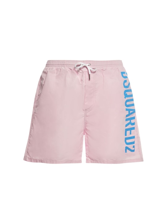 Dsquared2: Logo沙滩裤 - 粉色/蓝色 - men_0 | Luisa Via Roma