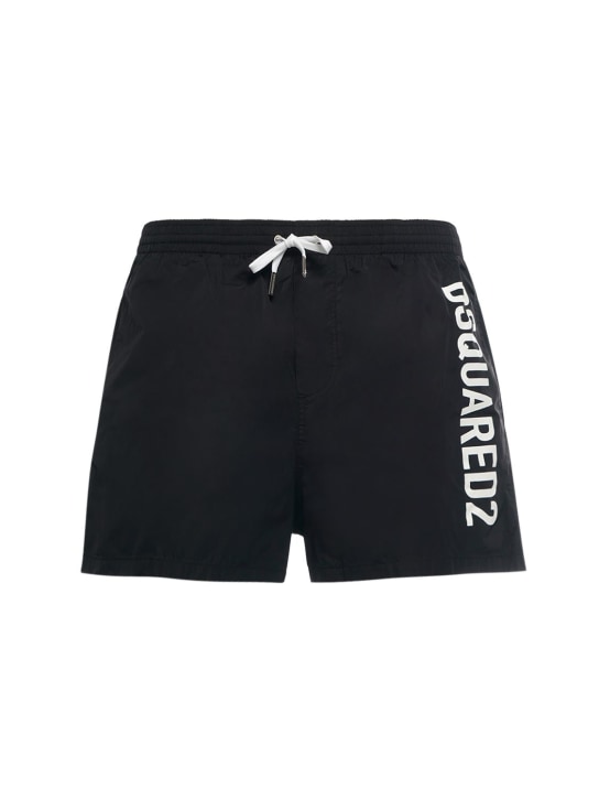Dsquared2: Bañador shorts con logo - men_0 | Luisa Via Roma