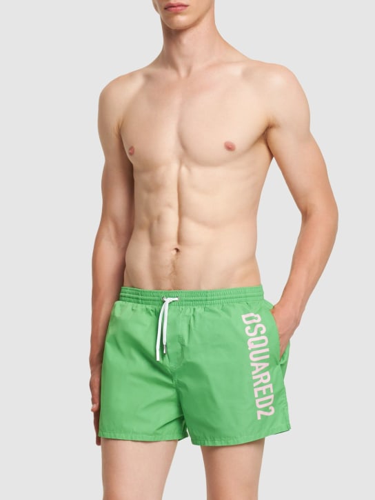 Dsquared2: Bañador shorts con logo - men_1 | Luisa Via Roma