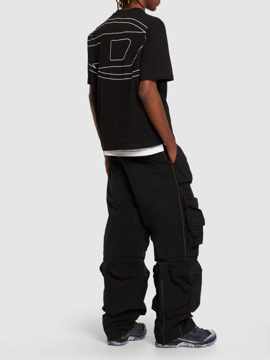 Diesel: Oval-D embroidery loose cotton t-shirt - men_1 | Luisa Via Roma