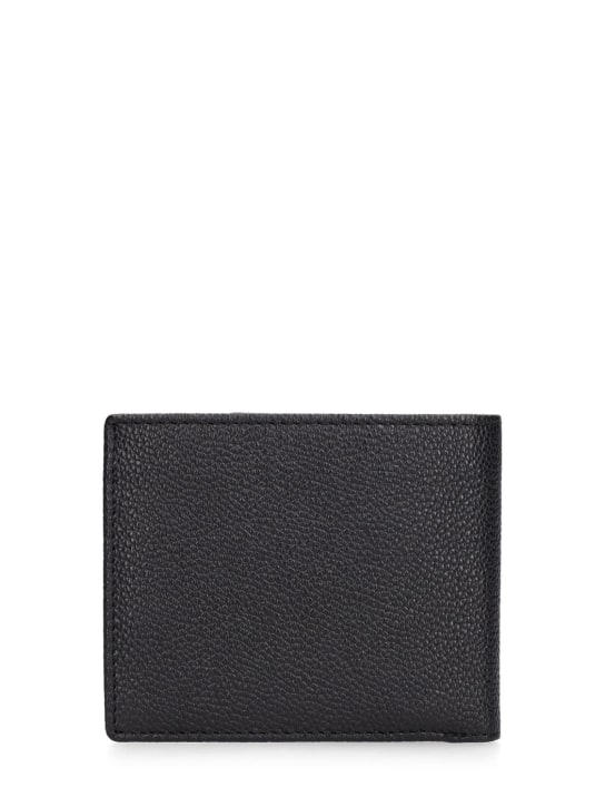 Diesel: Oval-D leather billfold wallet - Black - men_1 | Luisa Via Roma