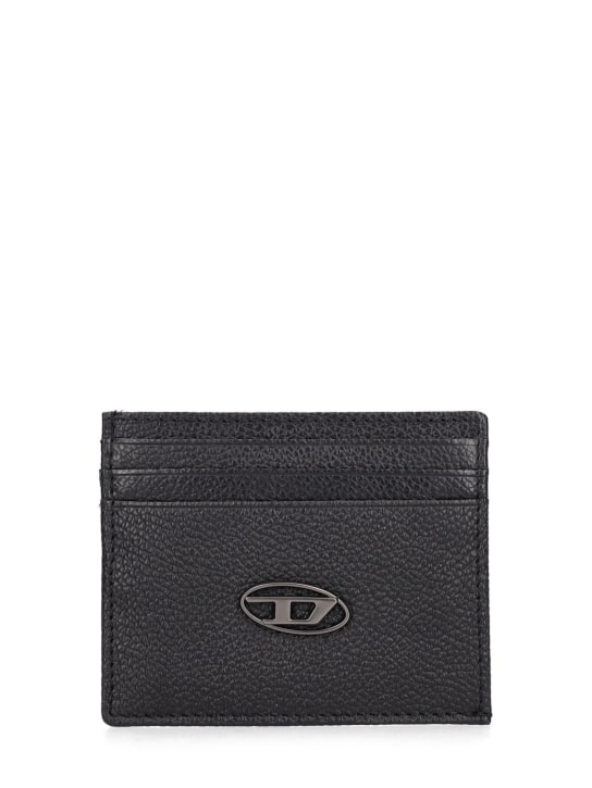 Diesel: Oval-D leather card holder - men_0 | Luisa Via Roma